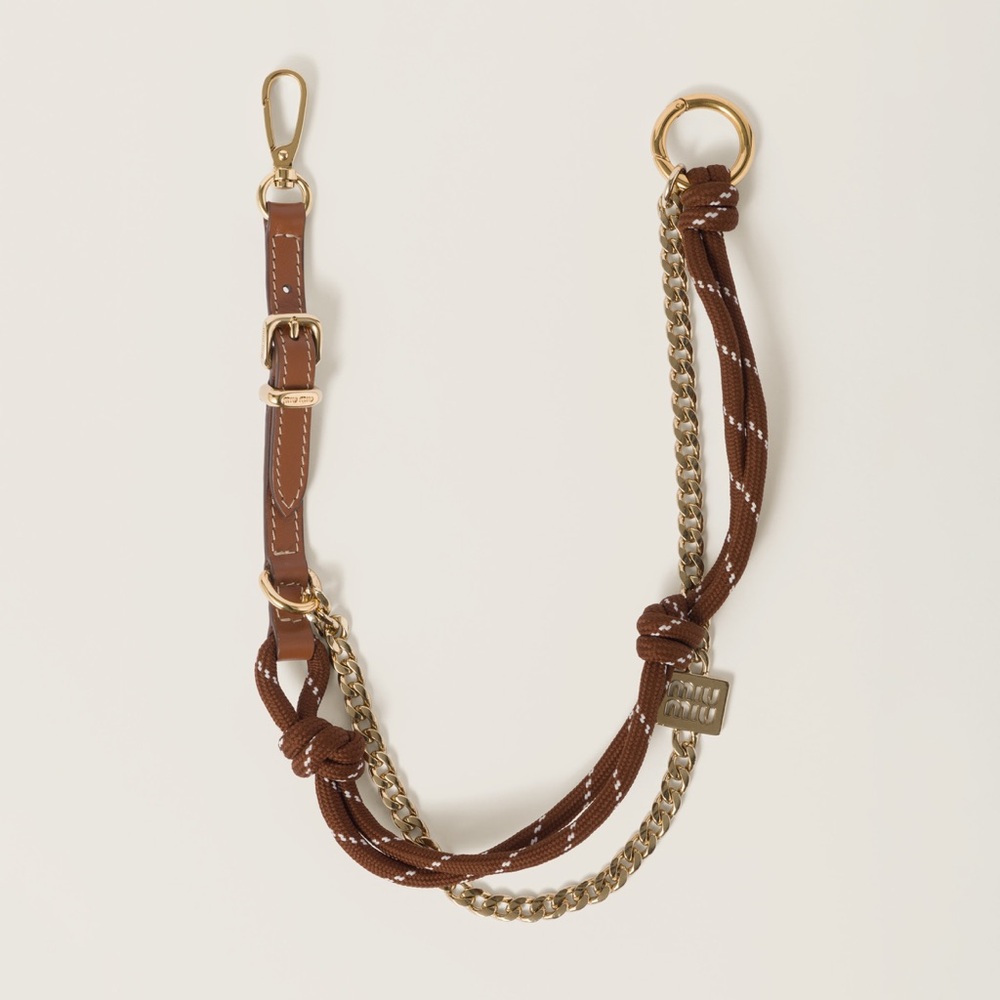 Miu Miu Leather, cord, and metal trick